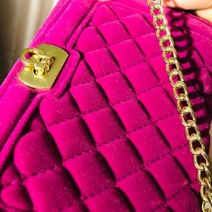Suede Fuchsia Purse